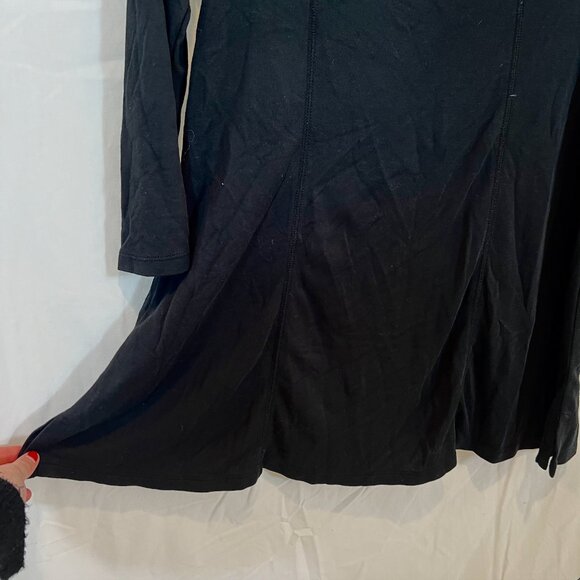 Joan Vass Studio Women's Black 3/4 Sleeve Structured Flare Top Size Small - Picture 5 of 6